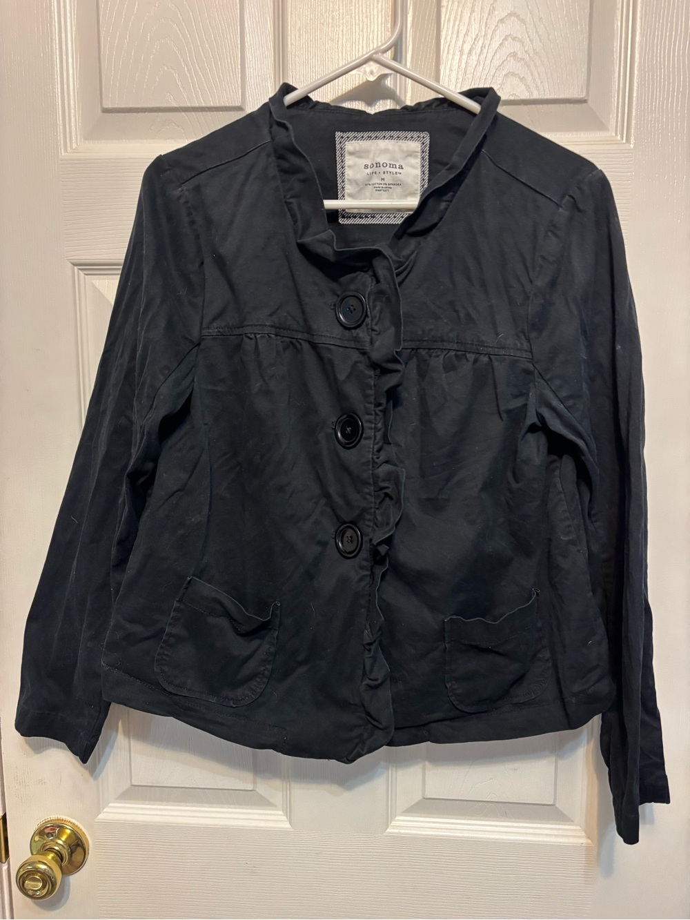 Sonoma Women’s Black Cotton Jacket - Medium
